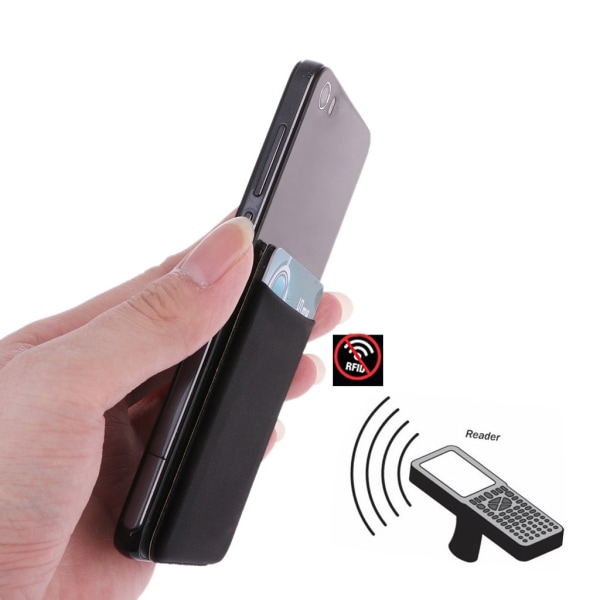 Elastisk telefonplånbok RFID kreditkortshållare Självhäftande fickklistermärke Lycra