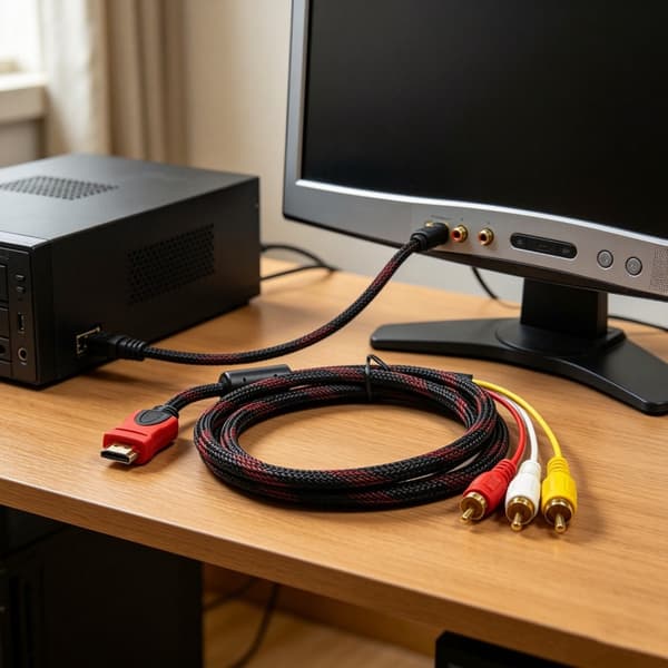 HDTV til 3RCA-adapterkabel 1,5M rød hvid gule stik til DVD-afspiller