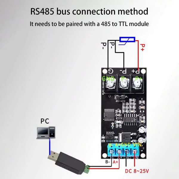 PT100 Metallsensorer RS485 Modbus Transmitter Brett Temperaturområde