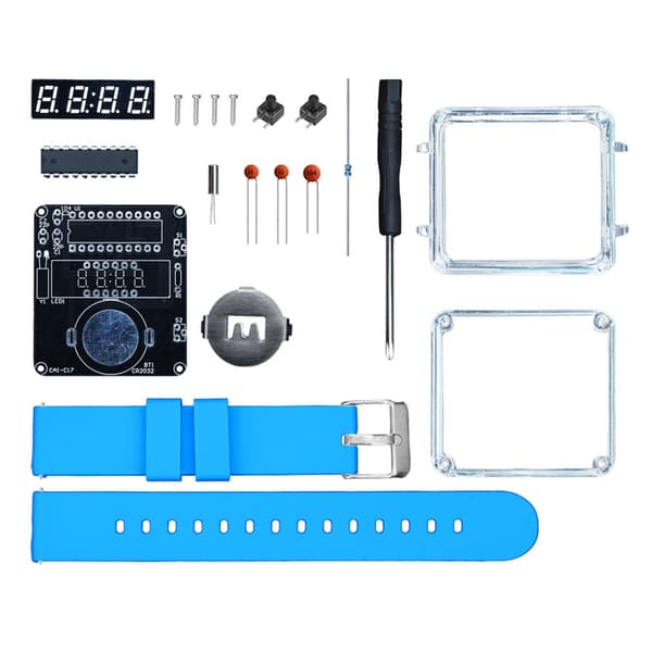 DIY Elektronisk Klocka Kit Enkel Montering LED-Klocka Plast Metall LED-Display Kit Blue