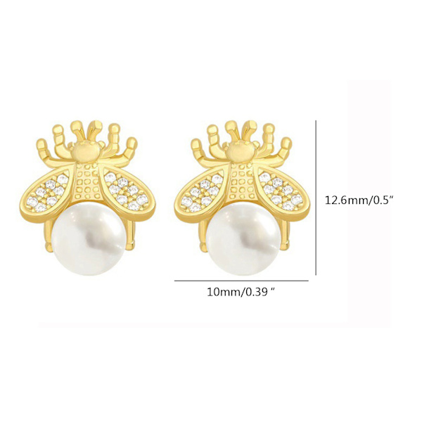 Utsökt Honey Bee Pearl Örhängen Mode Temperament Mångsidig Litet örhänge Elegant Lady Smycken Present för kvinnor Tjej