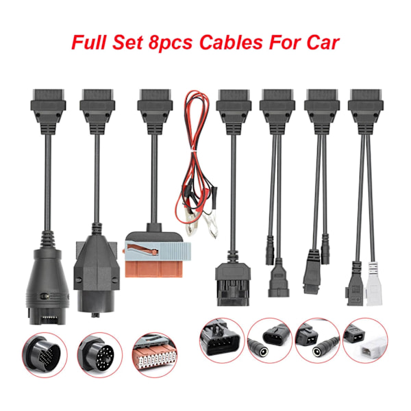 Komplett Set 8 Bilkabel Diagnostikkabel OBD-omvandlare Kabel för TCS CDP