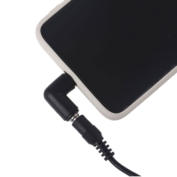 Power 90 grader rät vinkel 5,5 x 2,1 mm för DC hona till mikro USB hane laddningsadapter för mobiltelefon surfplatta Svart