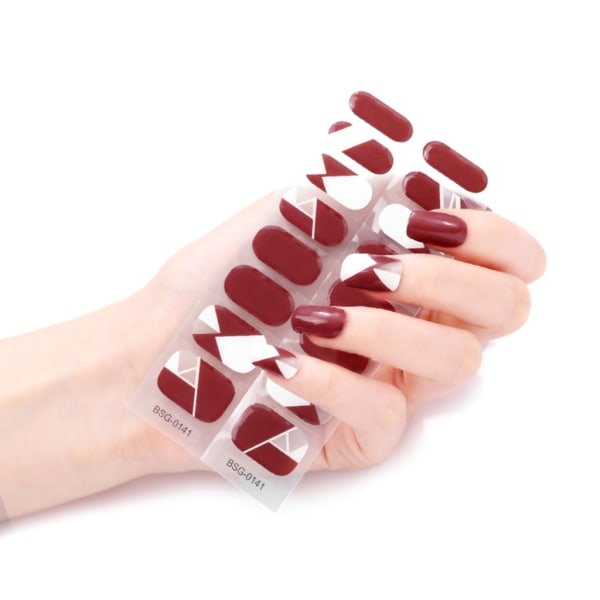 16 stk. Neglekunst Hel-dækkende Klistermærker Neglekunst Ternede Mærkater Wrap Hel-dækkende Klistermærke Neglestrimmel til Pige DIY Design Manicure