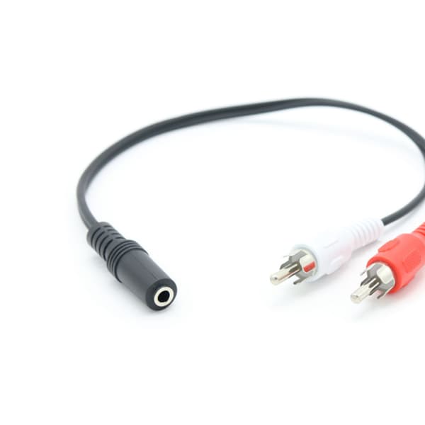 Slidstærk 3,5 mm til 2 RCA-lydkabel til mikrofonmixer, højttalerforstærker