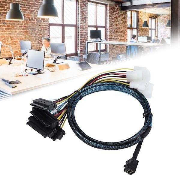 Serverforbindelseskabel MiniSAS SFF-8643 til 4 29Pin SFF 8482 Stor 4P Strøm