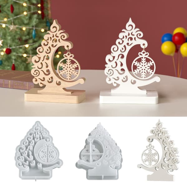 Silikonform Julgran Snöflinga Hantverksset DIY Högtid Pattern 1