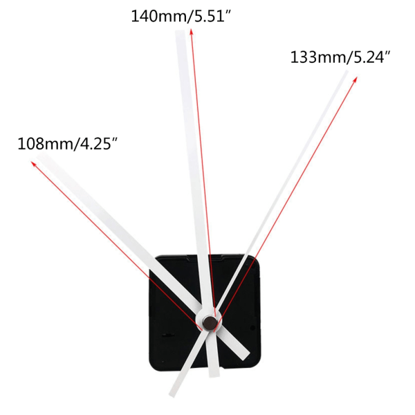 Klockmekanismsats Batteridriven kvartsklocka Byte av lång och kort axel för väggklockmekanism Set W