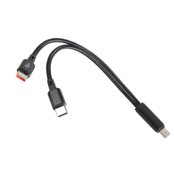 Lang USB C til 2 USB C hurtigladende datasplitterkabel for flere enheter Black