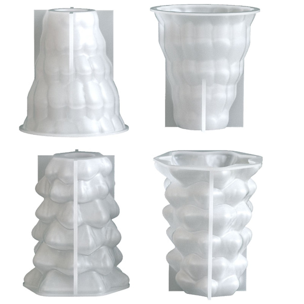 Robust Flexibel Silikon Ljusstake Basform DIY Hantverk Cement Gips Harts Pattern 2