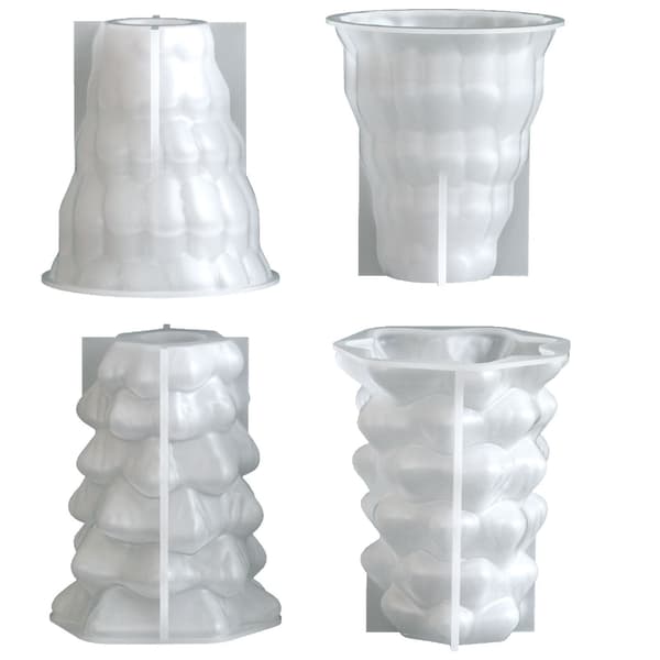 Solid Fleksibel Silikon Lysestake Baseform DIY Håndverk Sement Gips Resin Pattern 2
