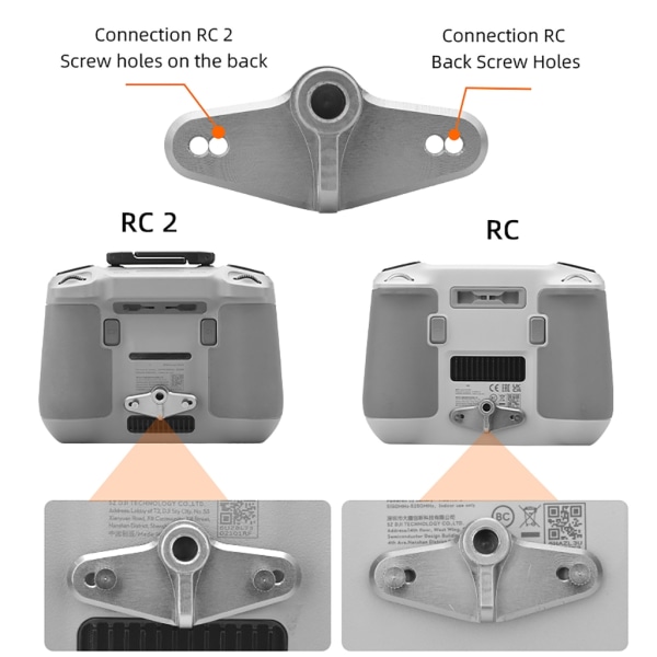 1 set cykelfäste med silikonkudde och skruvar för Mini 4 Pro/RC2 fjärrkontroll med skärmtillbehör för cykling