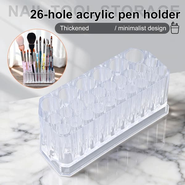 Akryl Display Rack Makeup Børsteholder Neglekunst Værktøj Børsteholder Boks