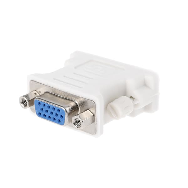 Mini dataskjermkonverterer hvit DVI D til VGA hunnadapter holdbar