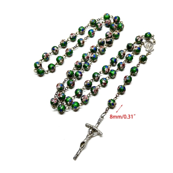 Jesus Cross Halsband Vintage Cross Hänge Katolsk Halsband Presenter Flickor Smycken 2023 Trend Cloisonne Kopparpärla Present