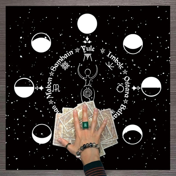 Fyrkantig form Pendel spådom Altare Bordsduk Brädspel Tarot Pad Rune Duk Astrologi Oracles Brädspelsmatta B60