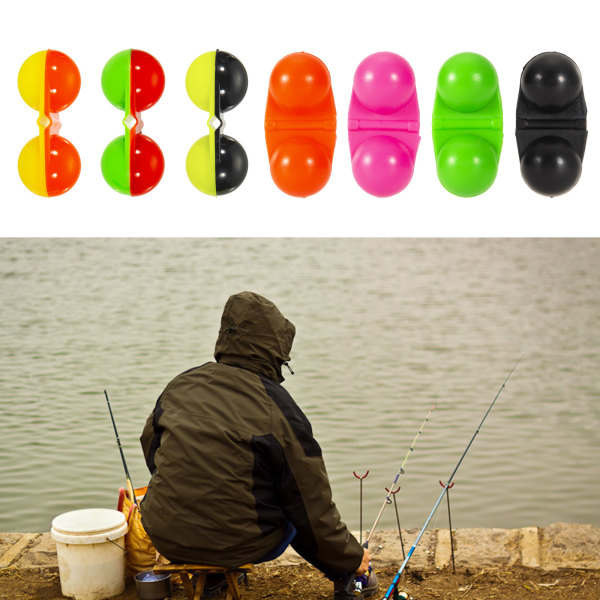 10 st/förpackning ABS dubbla skallror, havskattskaller Pärlor Portable Sea Fishing Attractor Bell Beads Tillbehör för att locka fisk Orange