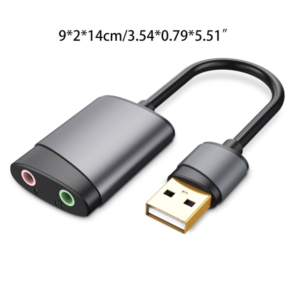 USB externt stereoljudkort 3,5 mm USB -adapter USB till mikrofonhögtalare Ljudgränssnitt för Mac-book PC Laptop