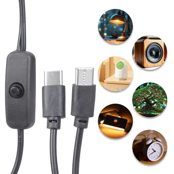 Type C Hun Til To Type C Han Oplader Splitter 5V Strømkabel til Smartphones