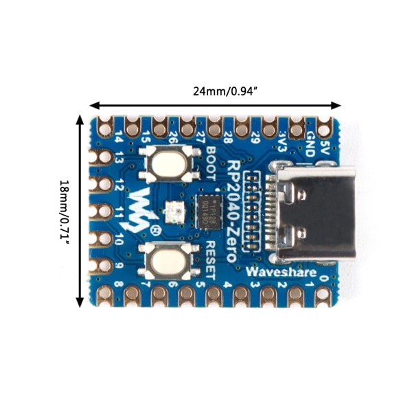 RP2040-Zero RP2040 för Raspberry Pi Microcontroller PICO Development Board Module Dual-core Cortex M0+ processor 2MB Zero M
