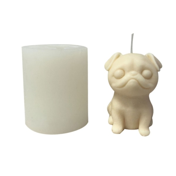 Bulldog Formet Voksform Lys Resin Form Kreativ Lysfremstilling Boligindretning Mops Chokoladeform