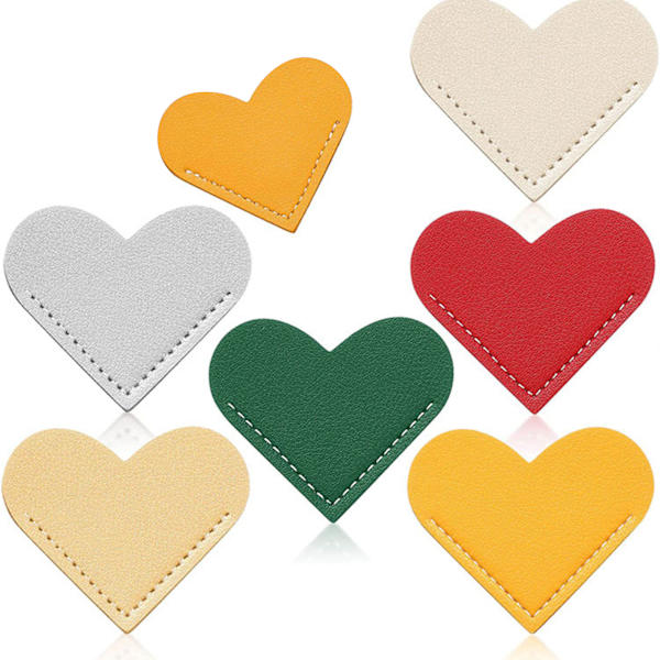 Kannettava nahkainen kirjanmerkki, kirjan sivun kulmamerkki, sydämenmuotoinen sivunpidike 2''x2.2'' kirjanmerkkilahja lapsille ja aikuisille lukemiseen