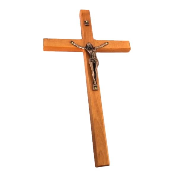 Träkrucifix Väggkors Jesus Kristen Vägghängande Ornament Hem Kyrkan Dekoration Katolsk Bön Religiös gåva