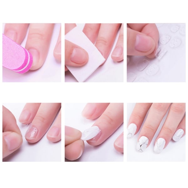 50 ark Dubbelsidiga nagellim-klistermärken Vattentäta naglar självhäftande flikar DIY falska nageltips för att trycka på nageln Sticky Tab