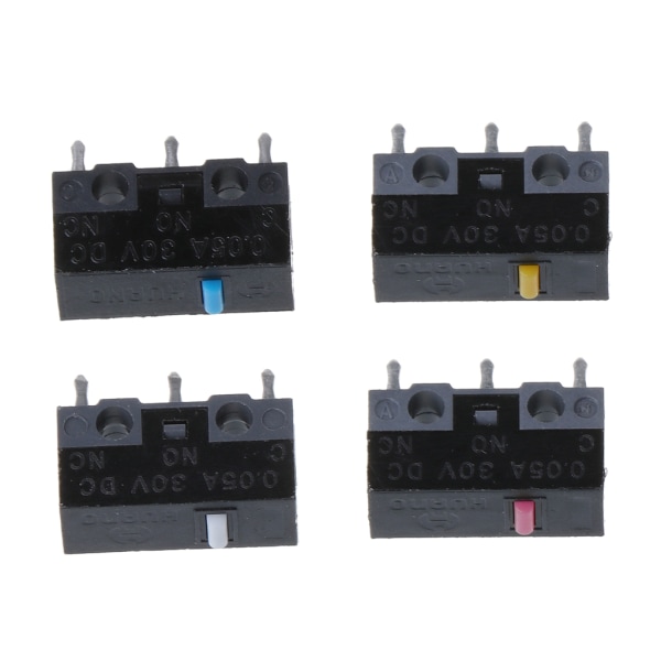 5 Styck Original HUANO Mus Micro Switch Mikroknapp Vit/Blå/Rosa/Gul punktomkopplare Blue