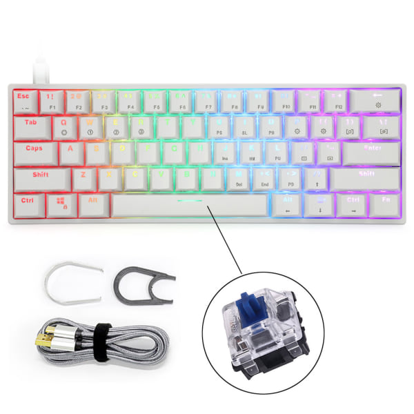 Skyloong GK61 Mekanisk Gaming Mini Bærbar 60% Tastatur RGB Baggrundsbelyst Programmerbar HotSwap med 3Pin 5Pin til PC/til Ma