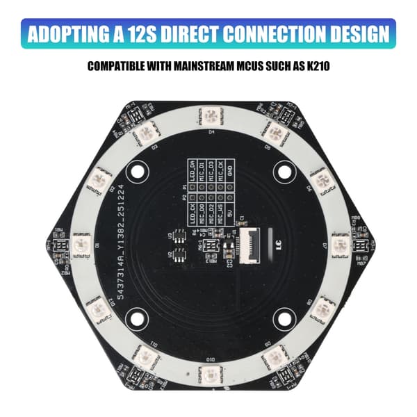 6+1 mikrofon-array-kort til I2S-baserede lydapplikationer og MCU-projekter