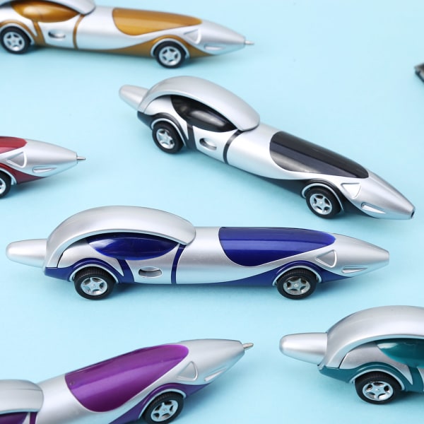 Rolig nyhet design racingbil formad kulspetspenna kontor barn barn leksak gåva