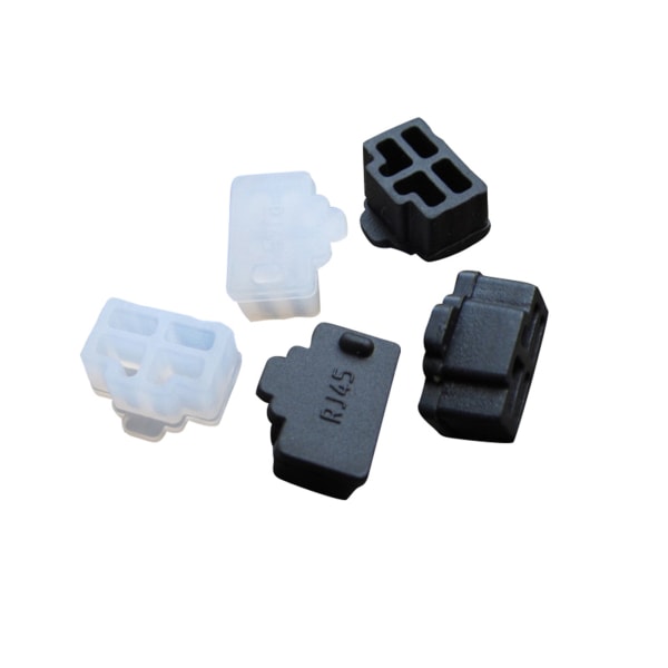 100 st/lot Ethernet Hub Port RJ45 Anti- cover Cap Protector Plug Dammplugg för bärbar dator Router RJ45-kontakt Black