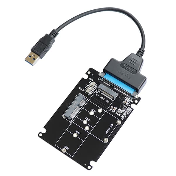 MSATA till Sata 3.0 Adapter USB 3.0 Sata Hårddisk 2 i 1 Konverterare med Kabel