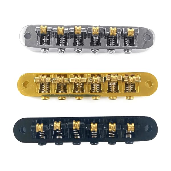 6 Strings Guitar Roller Sadel Bridge Tune-O-Matic Bridge elektrisk gitarr Roller Bridge med dubbar ersättningsdel Silver