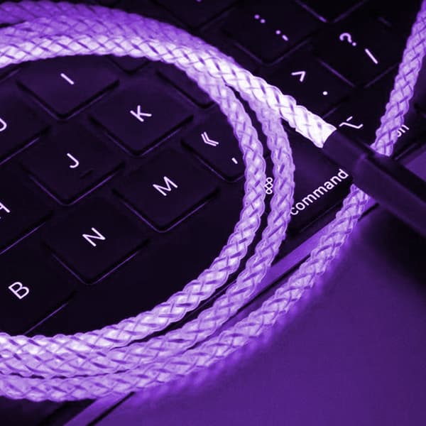 60W Snabbladdningskabel RGB Dynamiska Ljus USB C Aluminiumhölje 1M Längd