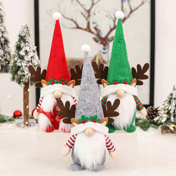 Jultomte Ansiktslös för Docka Plysch Dvärgdekoration Skandinavisk Tomte Orna null - E
