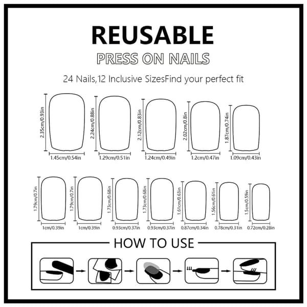 1Set Press on Nail Independence Day Artificial Glues on Nail Square False Nail