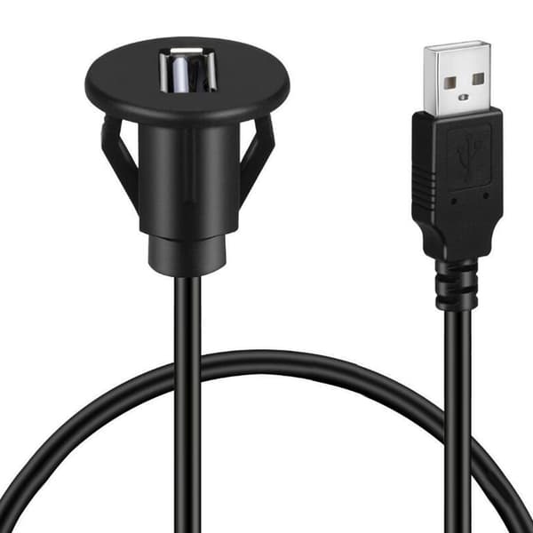 Lydkabeluttak USB2.0 Bil Dashbord Innfelt Monteringspanel Forlengelseskabeladapter
