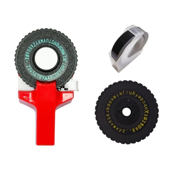 for Motex E101 Etikettskriver +2 hjul Håndstempling Utskrift for dymo 3D Preging Manuell Tapeskriver Bokstaver Mac