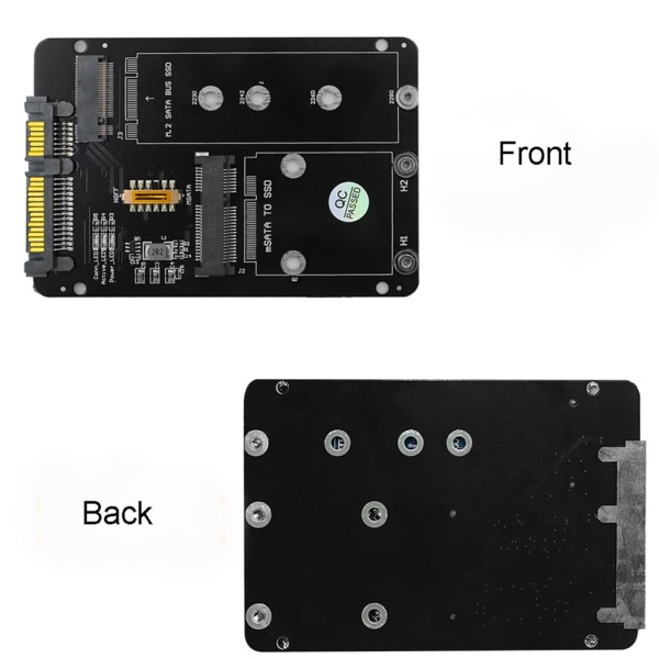 2-i-1 NGFF(M2)mSATA till SATA 2,5 tums adapter M2 NGFF/ mSATA till SATA3.0 Praktisk byte av adapterkort för konverterare null - Cross structure