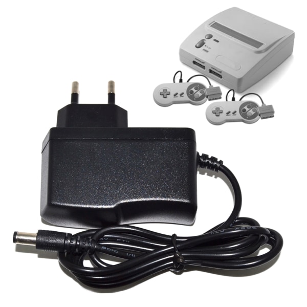 EU-kontakt AC Adapter Power för SNES SNES Laddare Röd och Vit Maskin Transformator Laddningsadapter