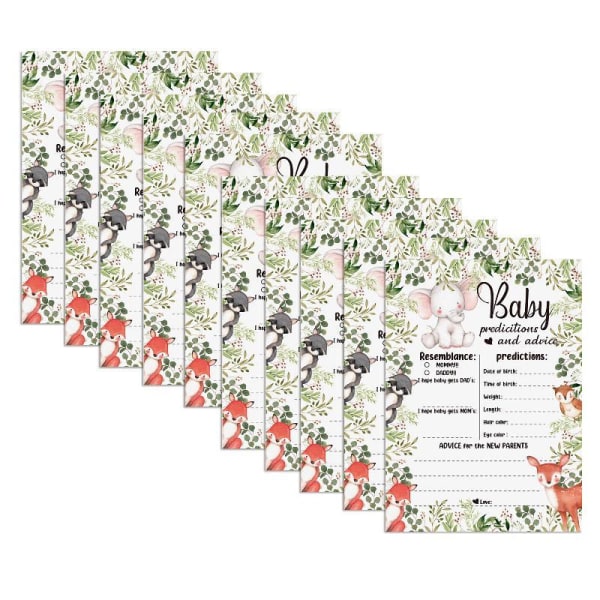 Baby Shower Forudsigelser & Råd Kort 10 stk. Newborn Shower Spil Aktivitetskort Kønsneutral Ny Forældre Rådbog