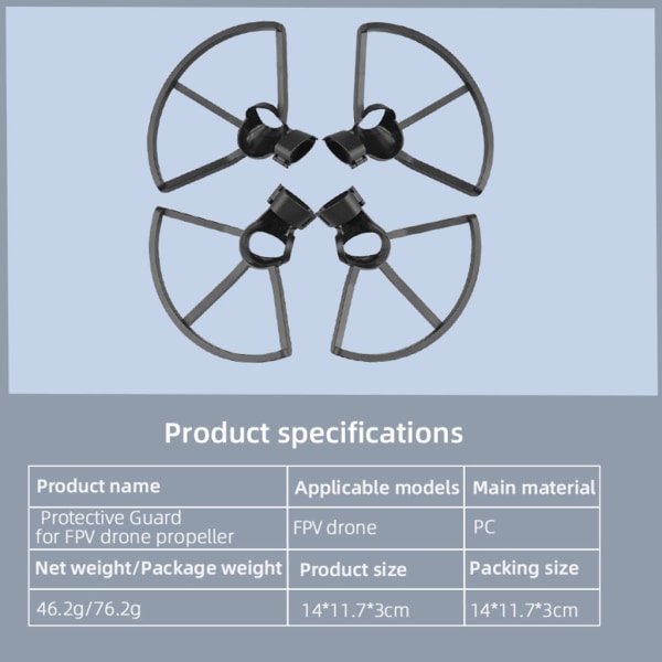 Uppgraderade Propellers Guard Propeller Stötfångare Protectors för FPV Drone Anti-kollision för skydd Ring Drone Accs