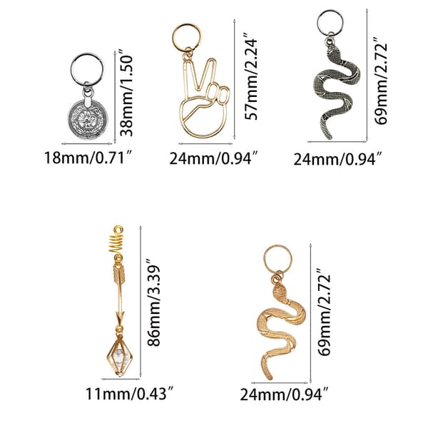 173PCS Hårflätringar Metall Dreadlock Pärla Hårklämma Dekoration i Guld Silver