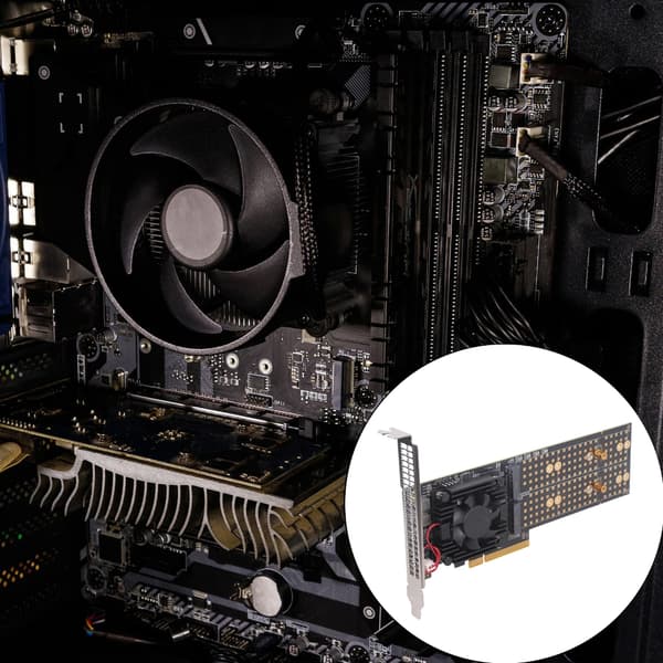 Metall PCIe3.0 Expansionskort 48 Lane Splitters Stöder Fyra M.2 SSDs 22110 Storlek