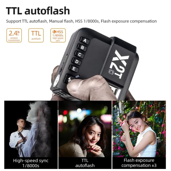 Kamera trådlös blixtkontroll Synkroniserade utlösare X2 X2T-C X2T-N X2T-S X2T-F X2T-O X2TP X2TC