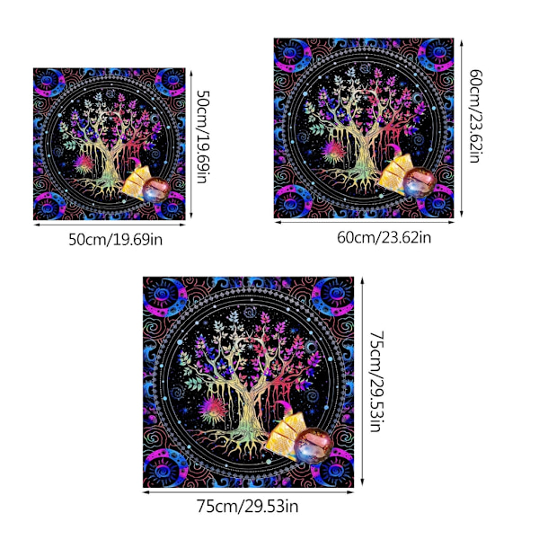 Astrologi Tarots Bord Altarduk Metafysisk brädspelsmatta Pendel spådomar Altare Bordsduk Brädspelskortplatta A 60x60cm