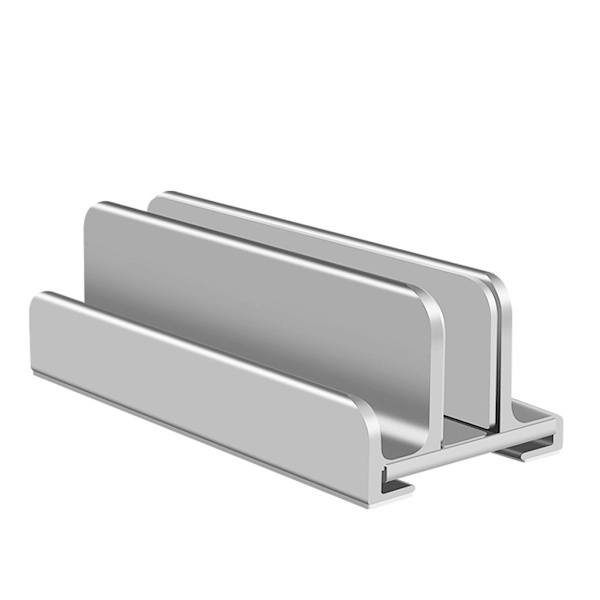Vertikal bärbar stativ Justerbar dockningshållare för Dell Pad Notebook Tablet Kylhållare Skrivbord Organizer Hylla Silver Dual card slots