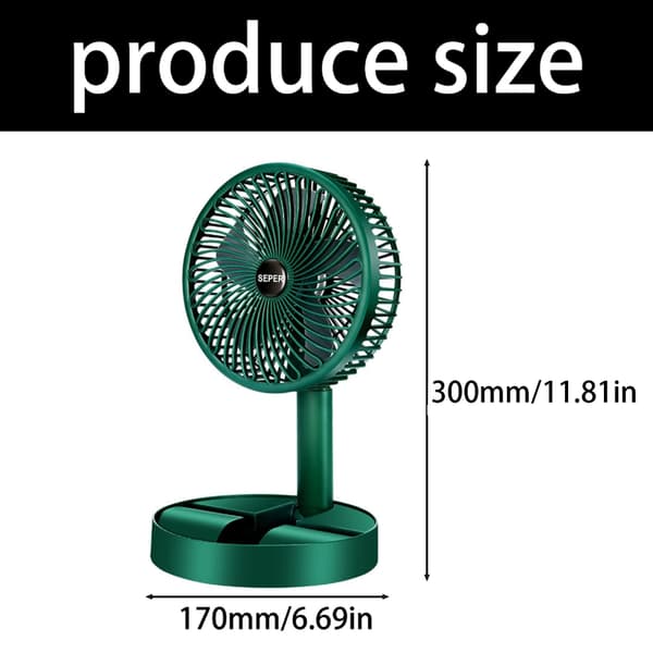 Støjsvag Ventilator 2 Hastigheder Genopladelig Mini Ventilator Foldbart Design til Sengekant Camping White charging